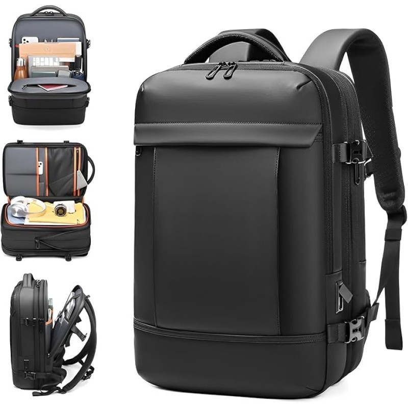 Business Travel Waterproof Backpack, Multi-functional Large Capacity Expandable Computer Bag for Handheld or Shoulder Carry Business Travel Waterproof Backpack, Multi-functional Large Capacity Expandable Computer Bag for Handheld or Shoulder Carry