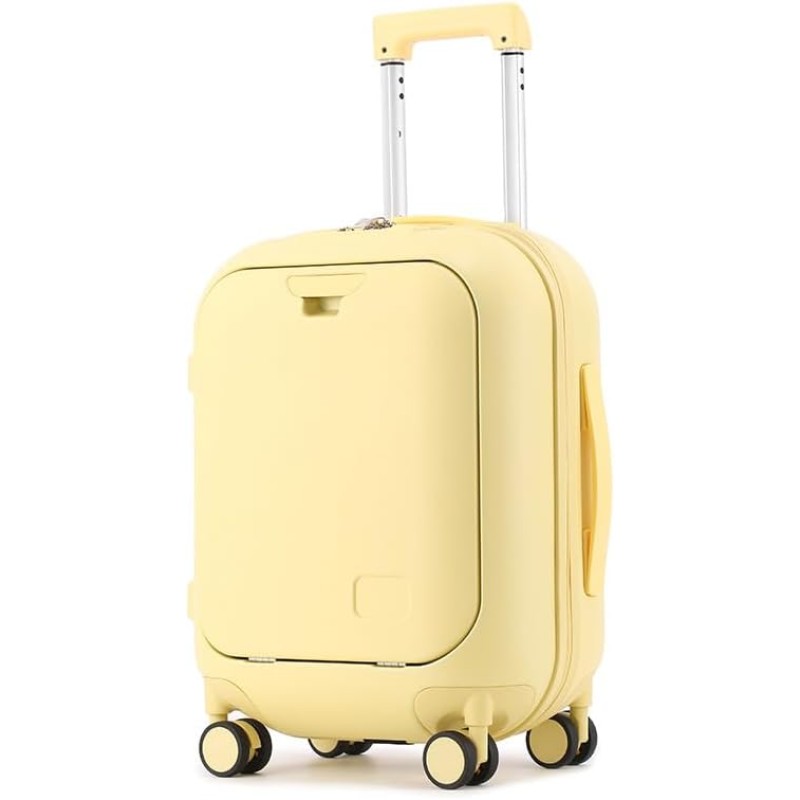 Carry On Luggage, Durable Hardside Suitcases with Front Laptop Pocket, and Lock Spinner Carry on Hardshell Lightweight 18in 20in 24in (Yellow, 18 inch) Carry On Luggage, Durable Hardside Suitcases with Front Laptop Pocket, and Lock Spinner Carry on Hardshell Lightweight 18in 20in 24in (Yellow, 18 inch)